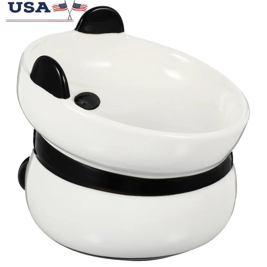 Elevated Ceramic Pet Feeder Bowl for Dogs and Cats Easy Clean Stable Base