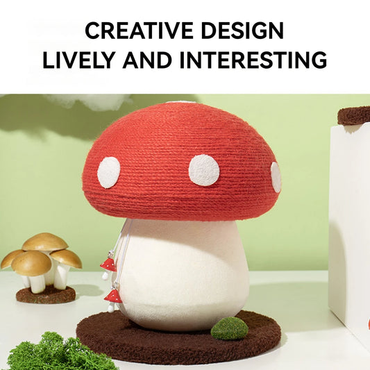 Red Cap Mushroom Cat Scratching Post Cute Indoor Cat Tower Scratcher