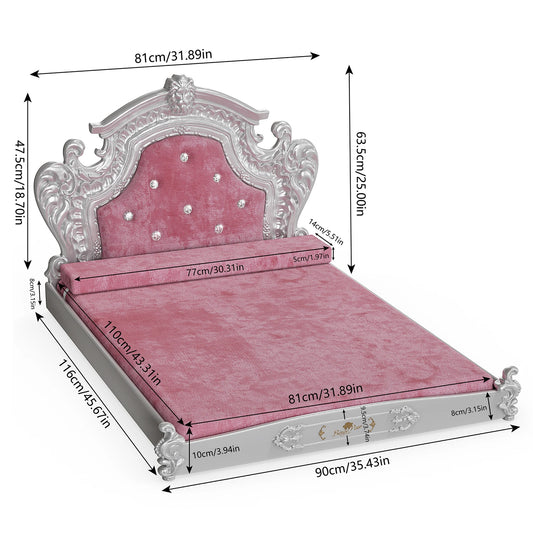 Bingopawcn Luxury Pet Bed With Headboard And Velvet Cover