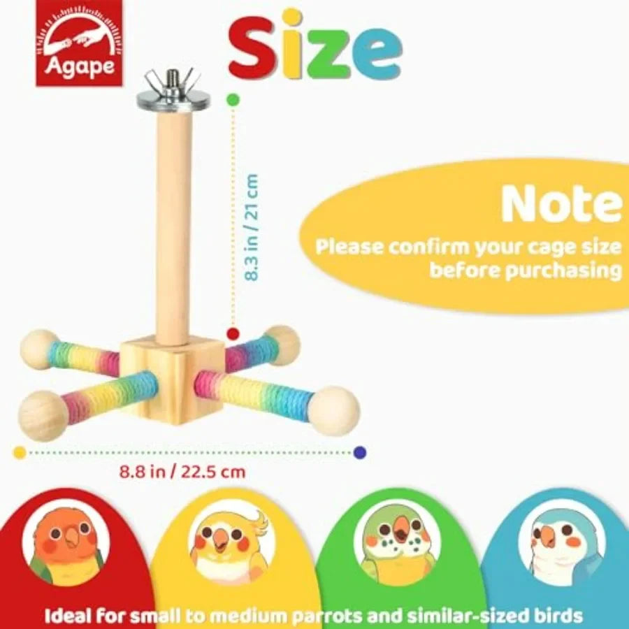 Hign-concerned 360 Rotating Bird Perch Toy Parrots