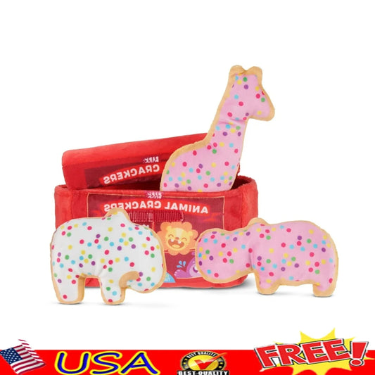 Multicolor Plush Dog Toy with Squeakers and Crinkle for Interactive Playtime