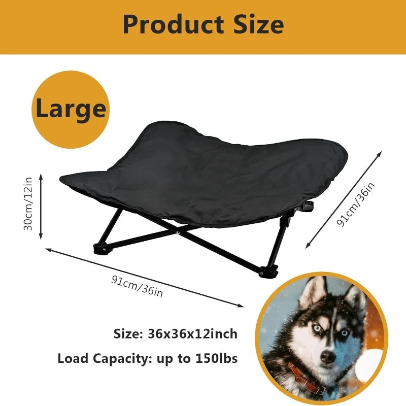 Elevated Dog Bed Portable Raised Pet Cot Indoor Folding Bed with Carrying Bag