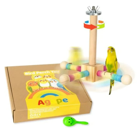 Hign-concerned 360 Rotating Bird Perch Toy Parrots