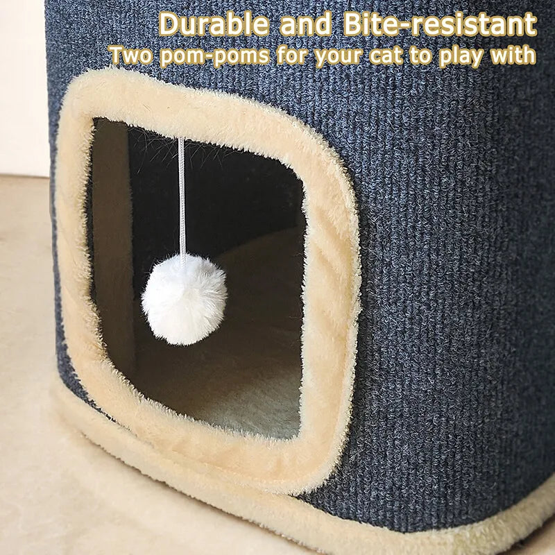 Guangdong 2 Layer Cat House Indoor Cat Cave Rectangular Bed