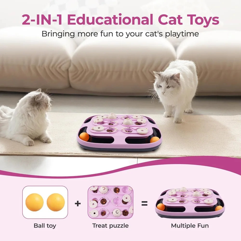 For-The-Luv-Of-Pets-Store Cat Puzzle Toy 2 In 1 Track Ball
