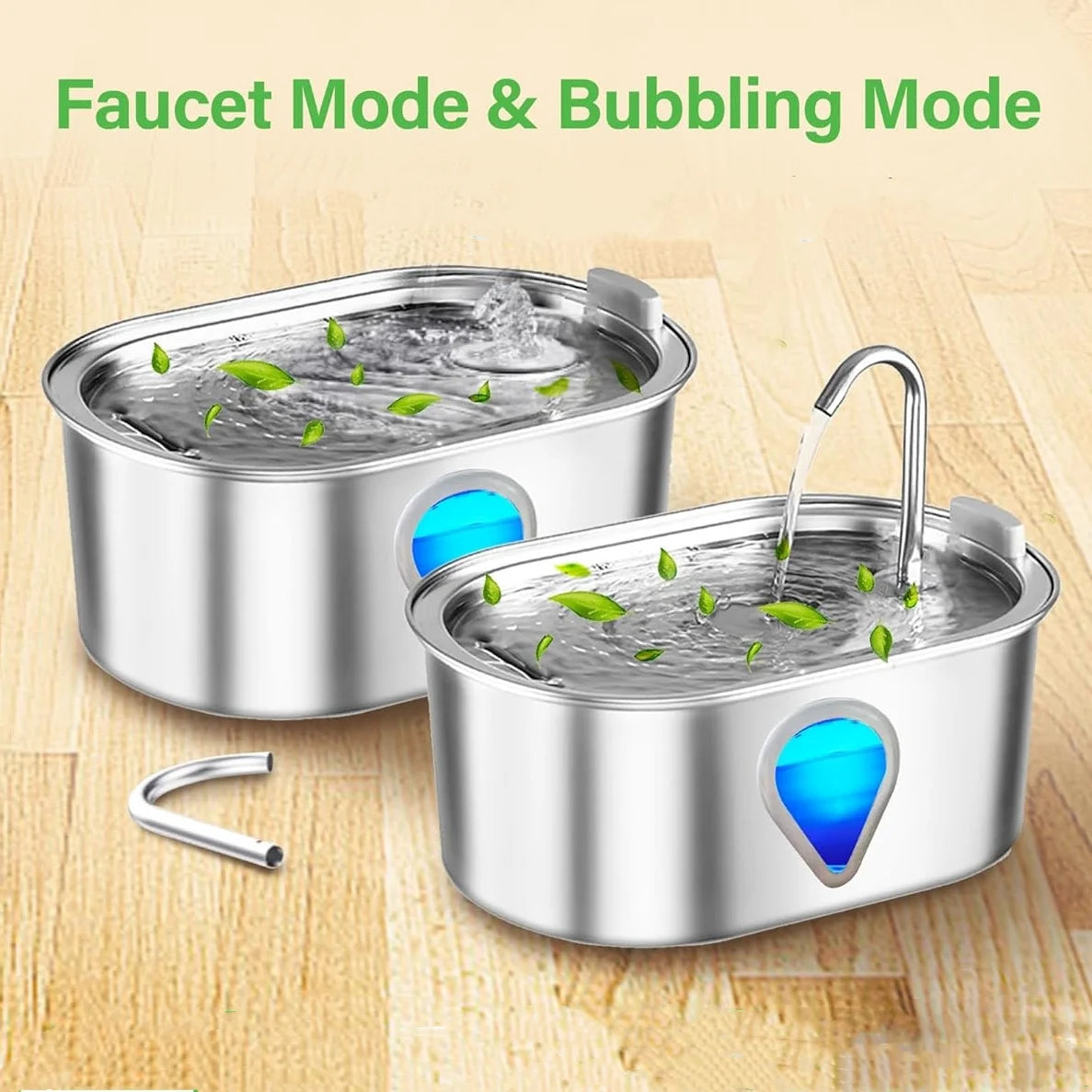 3.5L Automatic Stainless Steel Cat Water Fountain with LED Lighting
