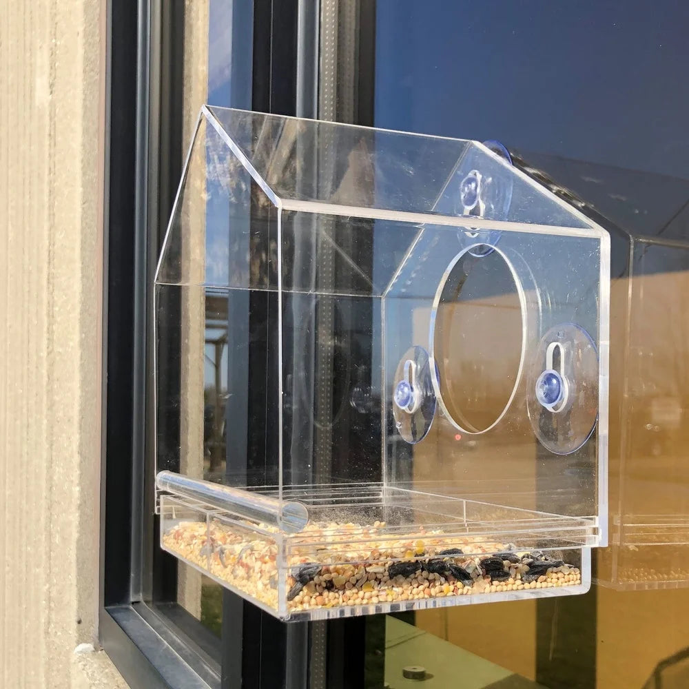 XMSJ Window Bird Feeder With Suction Cups And Clear Acrylic
