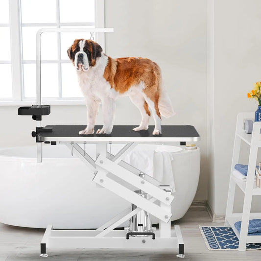 Hydraulic Pet Grooming Table with Anti-Static Top Heavy Duty Z-Lift Design