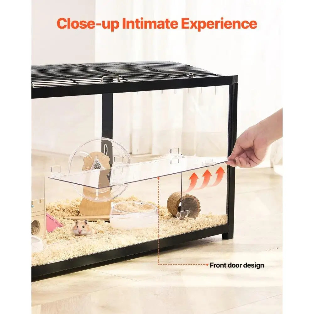 Large Clear Hamster Cage 37.8 Inches Ideal Habitat for Pet Rodents and Gerbils