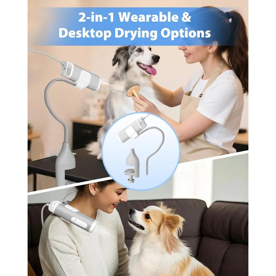 2In1 Hands Free Dog Hair Dryer With Table Clamp Pro