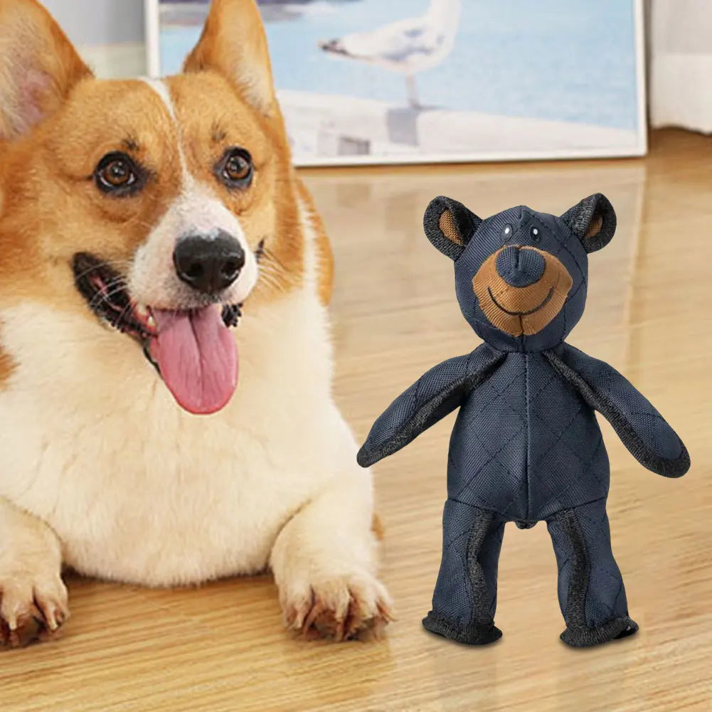 Mighty Bear Interactive Plush Dog Toy for Teeth Cleaning and Playtime Fun