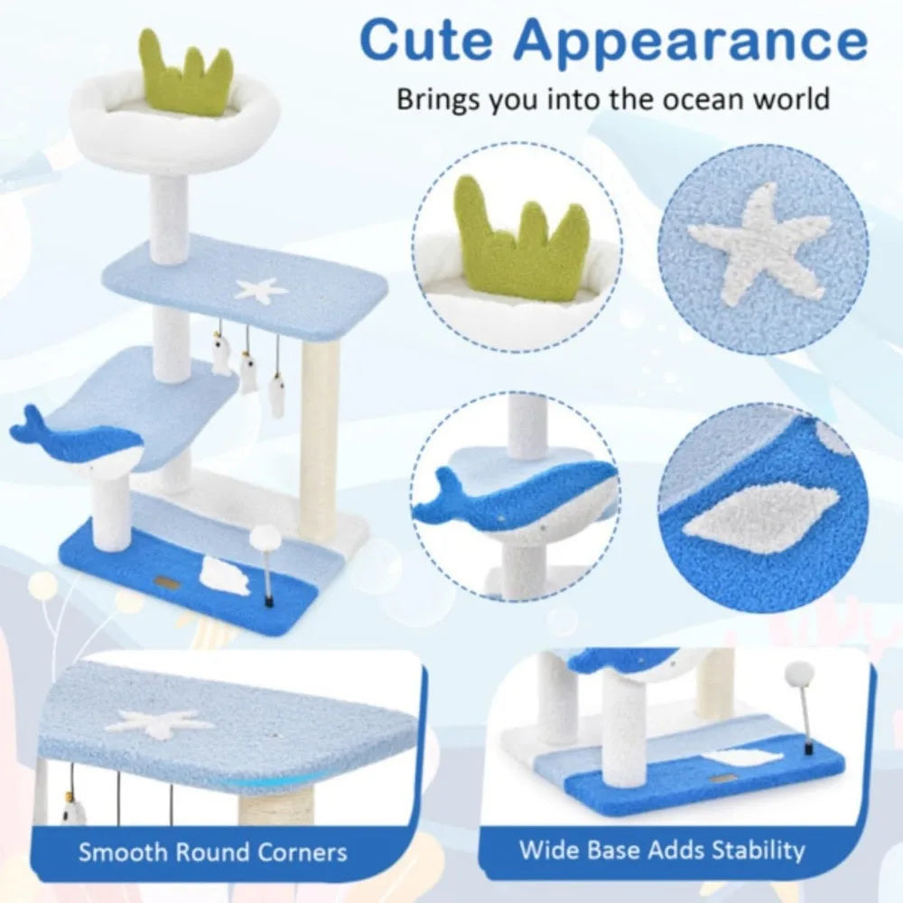 Hign-concerned Ocean Theme Cat Tree Tower For Cats Edition