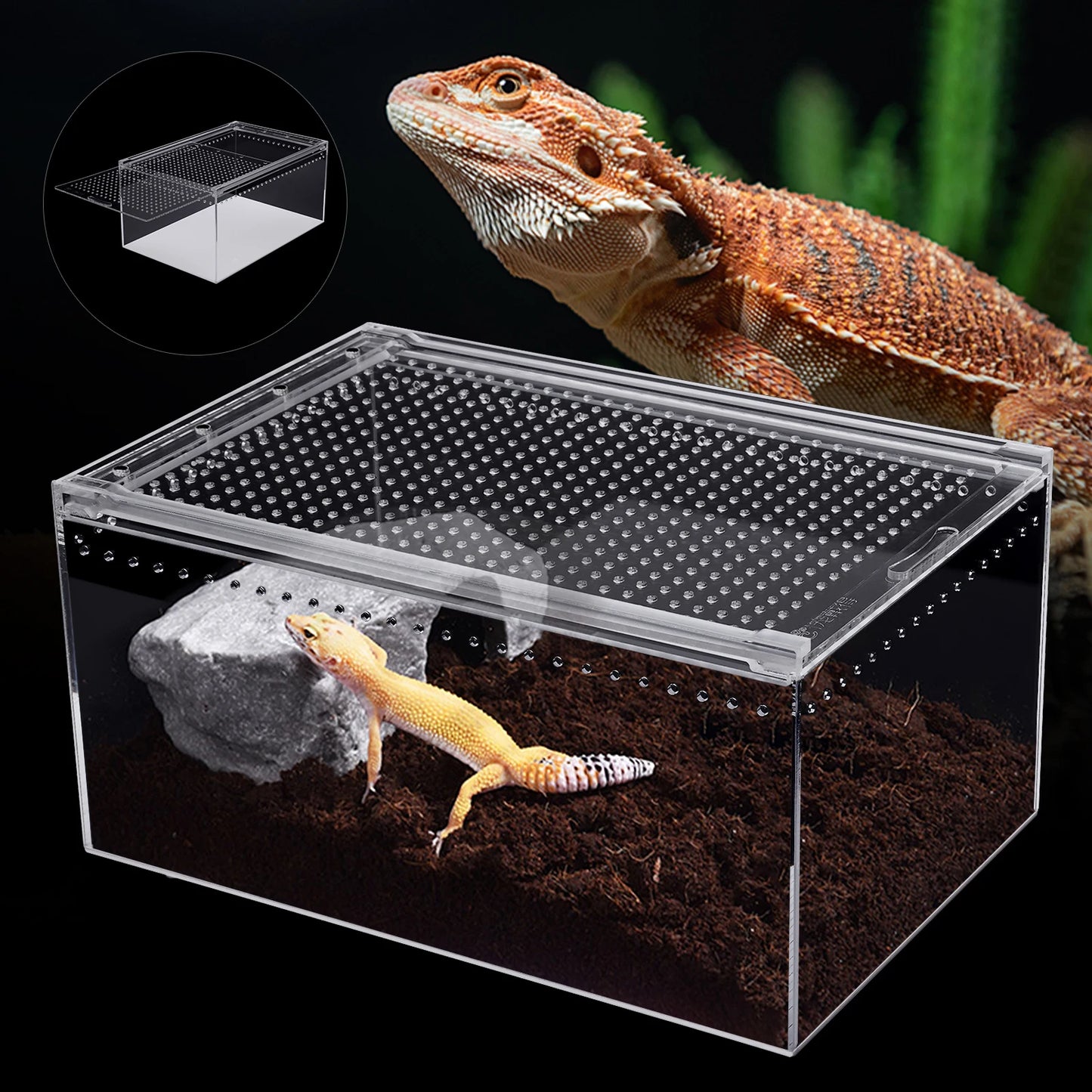 Bymaocar Acrylic Reptile Breeding Cage With Sliding Lid