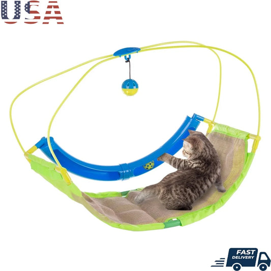 XMSJCN Interactive Cat Toy Mat With Rolling Ball Scratching