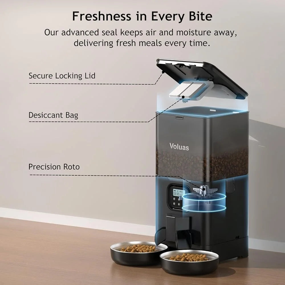 XMSJ Automatic Cat Feeder Two Cats With Memory Dispenser