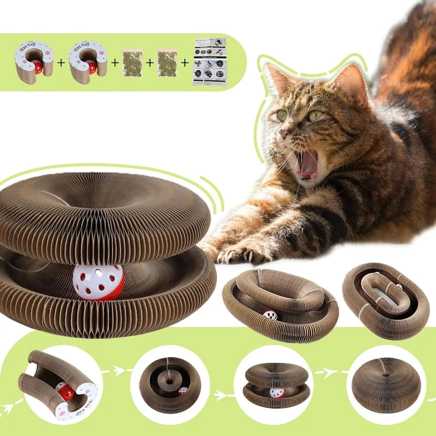 Kitty Kurlz Foldable Cat Scratching Board Duo Toy Sets