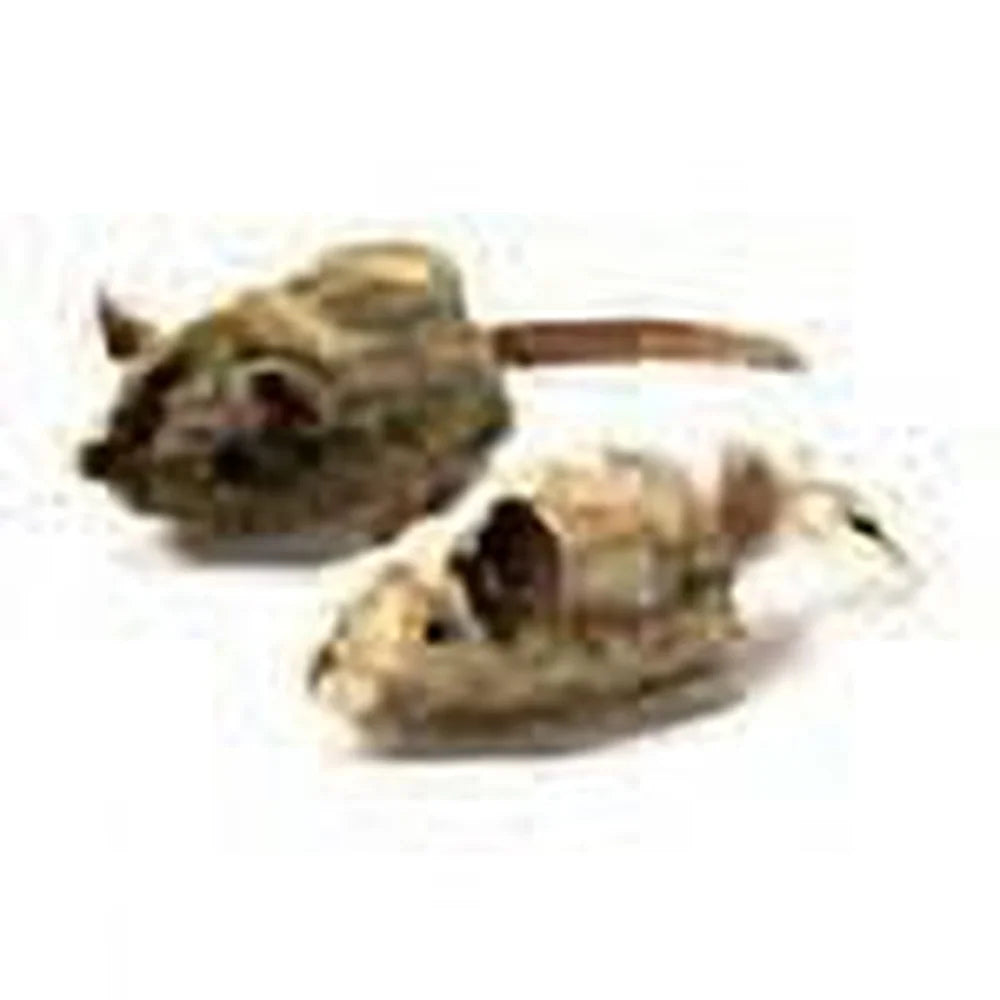 Interactive Catnip Mouse Toy Pack of 2 with Realistic Sound and Feathered Tail