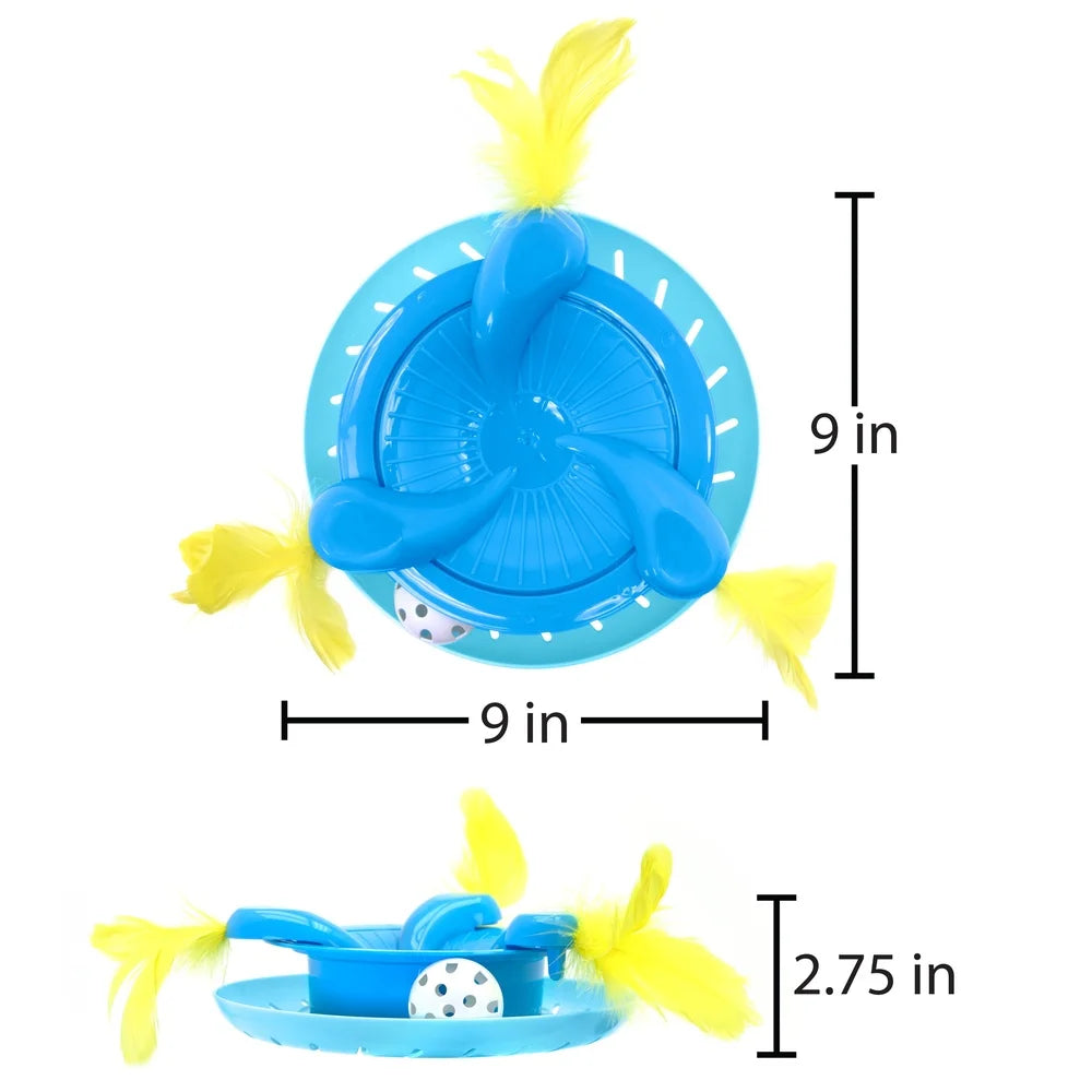 XMSJCN Interactive Cat Ball Track Spinner With Feathers