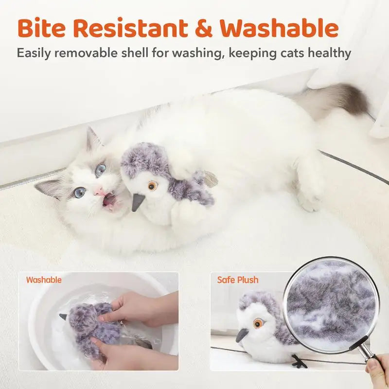 Potaroma Flapping Bird Cat Toy Rechargeable Lifelike Bird Chirp for Kittens