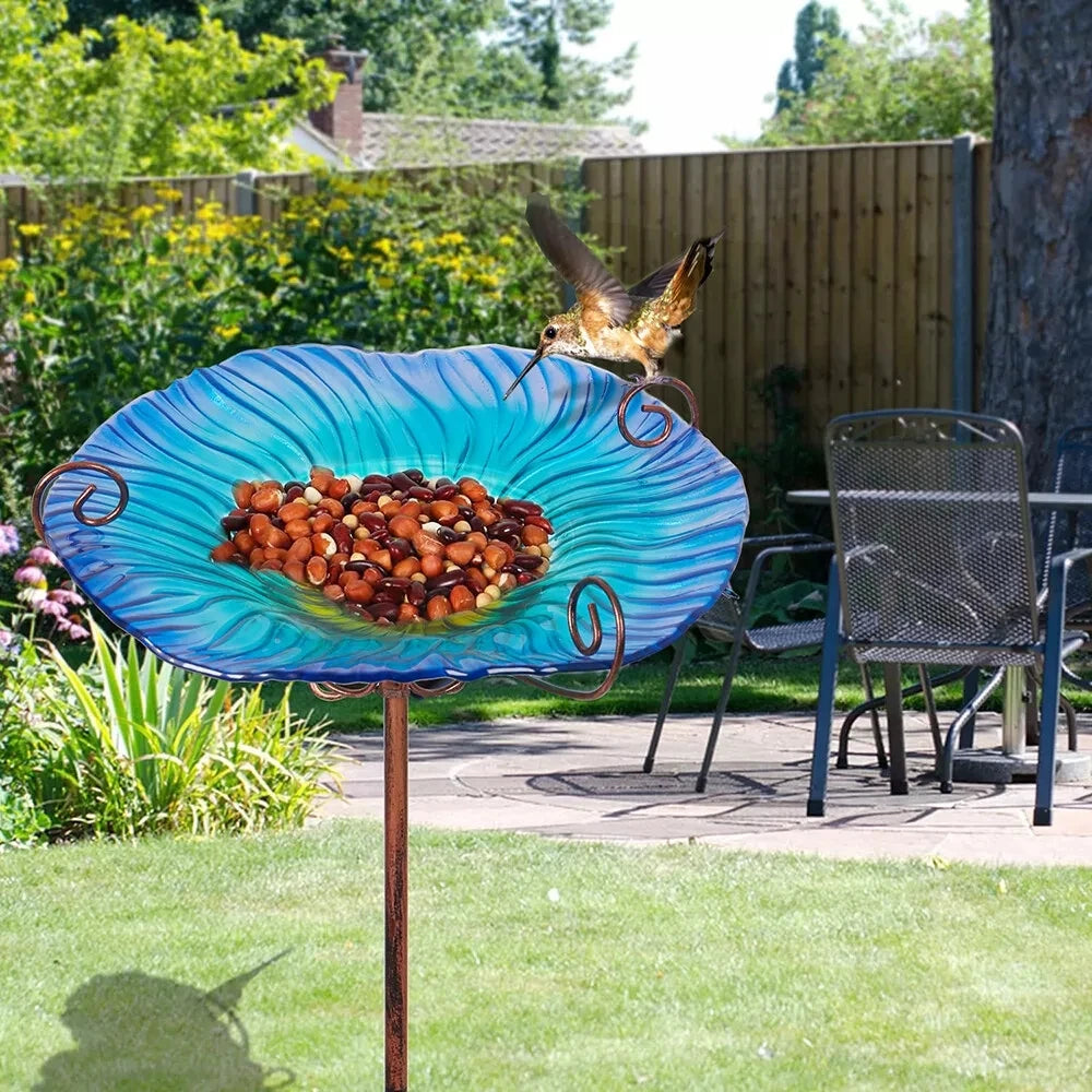 Bingopaw Decorative Bird Bath and Feeder Bowl for Outdoor Garden Use