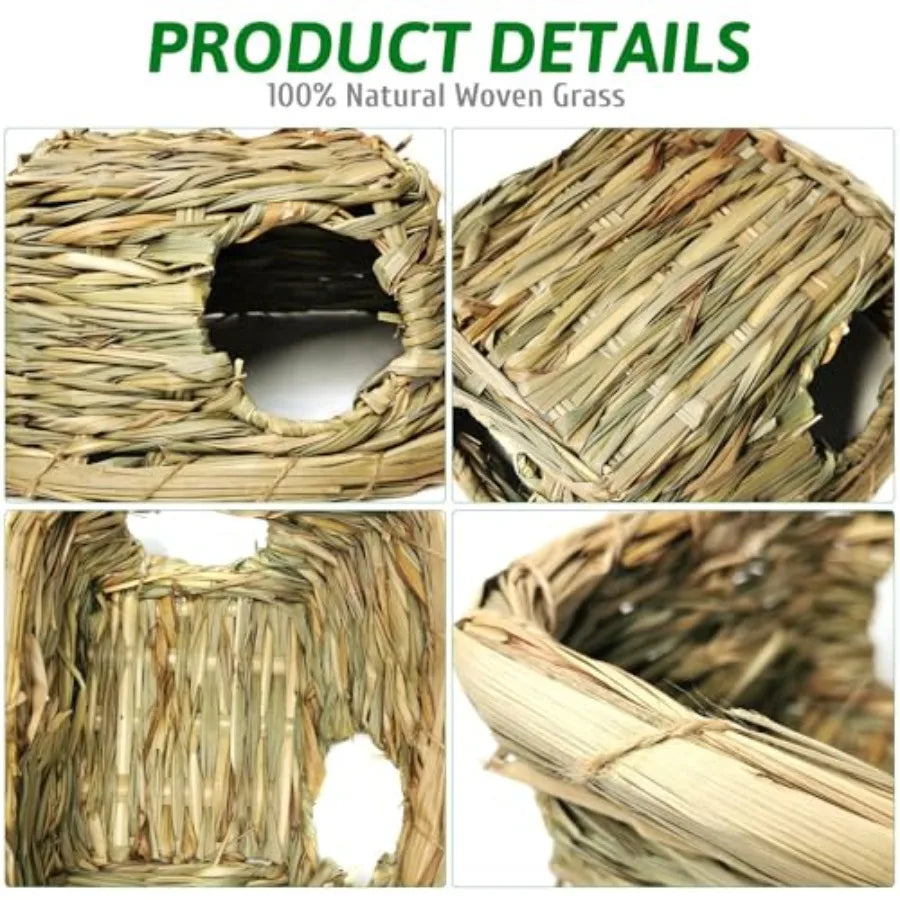 Gea Grass House For Small Pets Hideout With Chew Toys