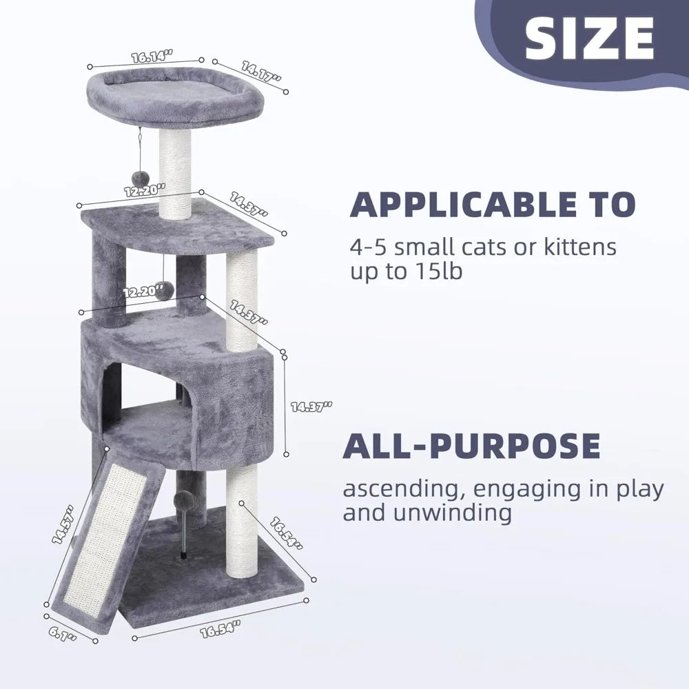 FujianHign-concerned Chemical Three Tier Cat Tree With Condo