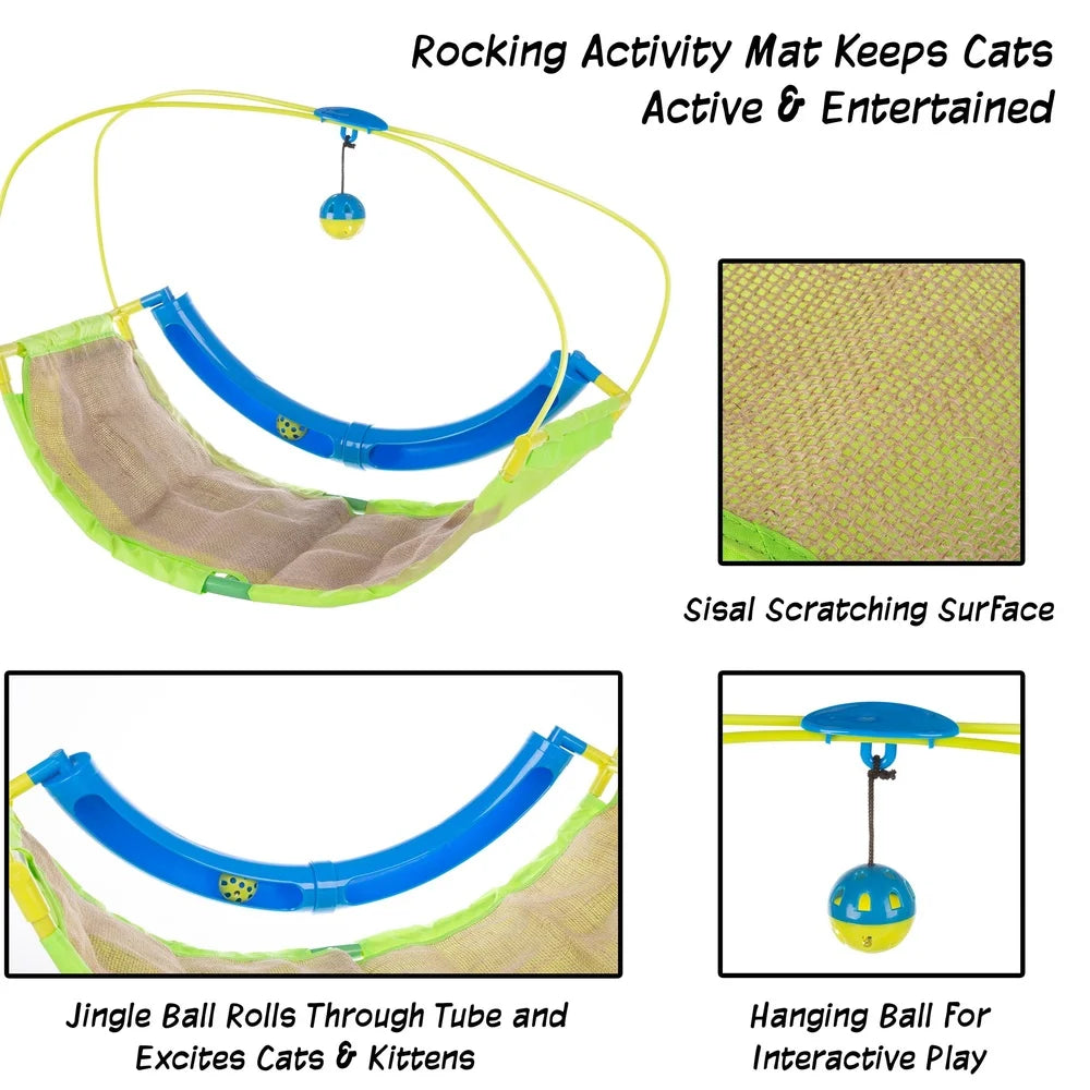 XMSJCN Interactive Cat Toy Mat With Rolling Ball Scratching