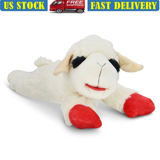 Jumbo Lamb Chop Plush Dog Toy with Squeaker for All Dog Sizes 18 Inches