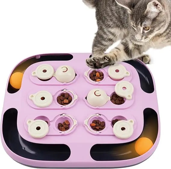 For-The-Luv-Of-Pets-Store Cat Puzzle Toy 2 In 1 Track Ball