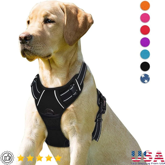 No Pull Dog Harness for Large Dogs with Reflective Heavy Duty Design and Handle