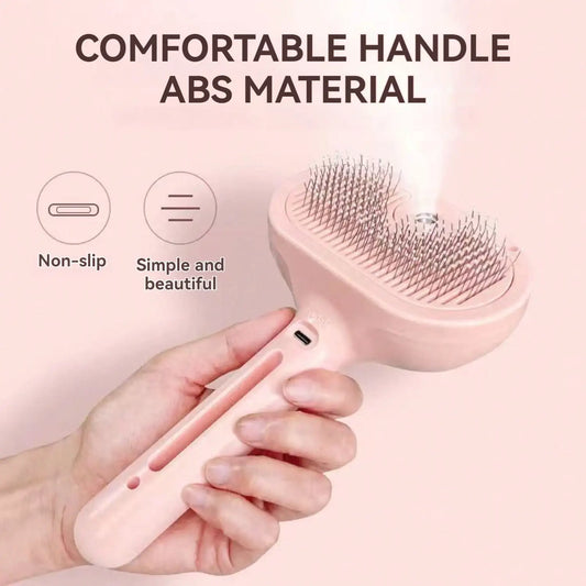 Cat Steam Brush and Spray Grooming Comb for Easy Shedding and Hair Removal