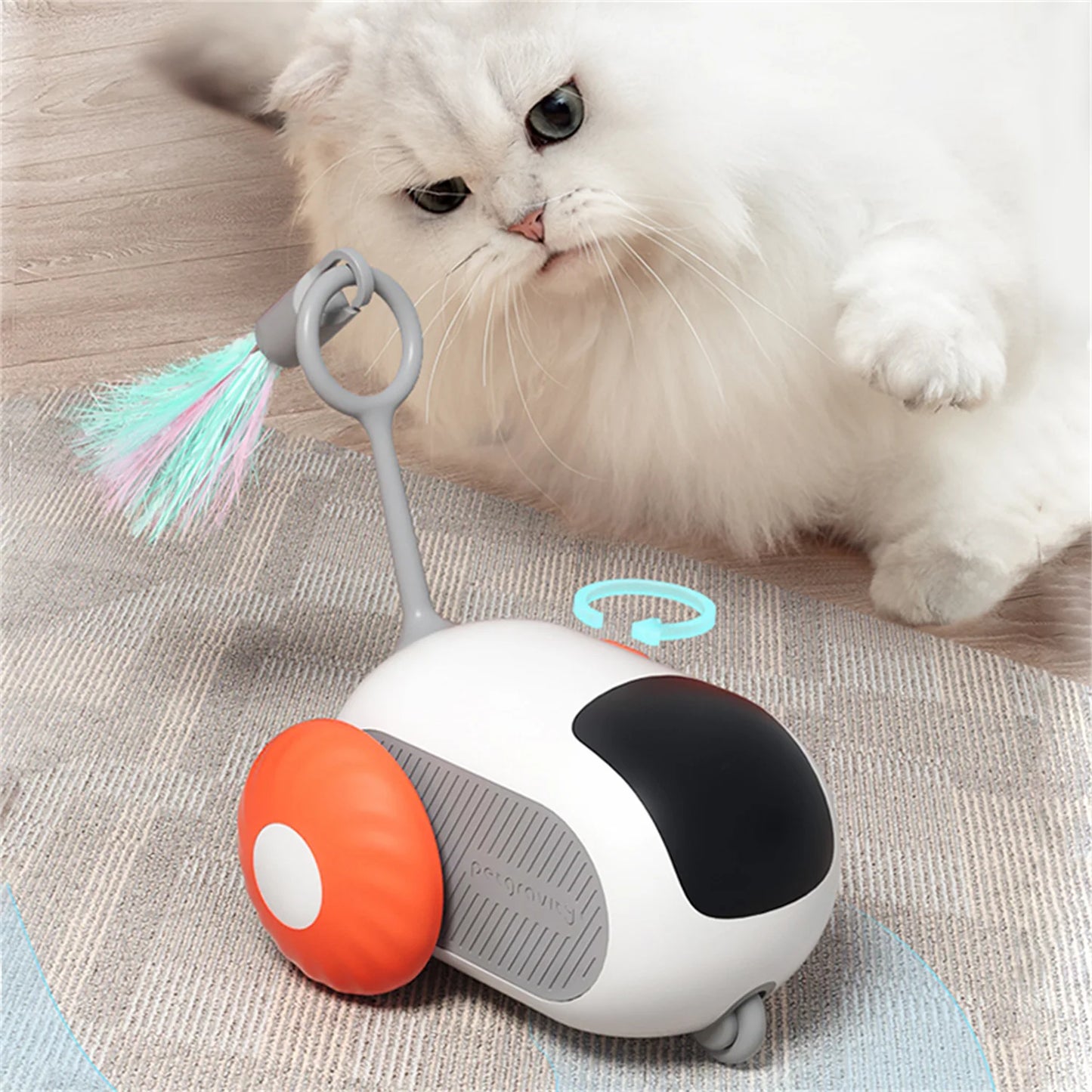 Interactive Automatic Remote Control Cat Mice Car Toy with Smart Feather Ball