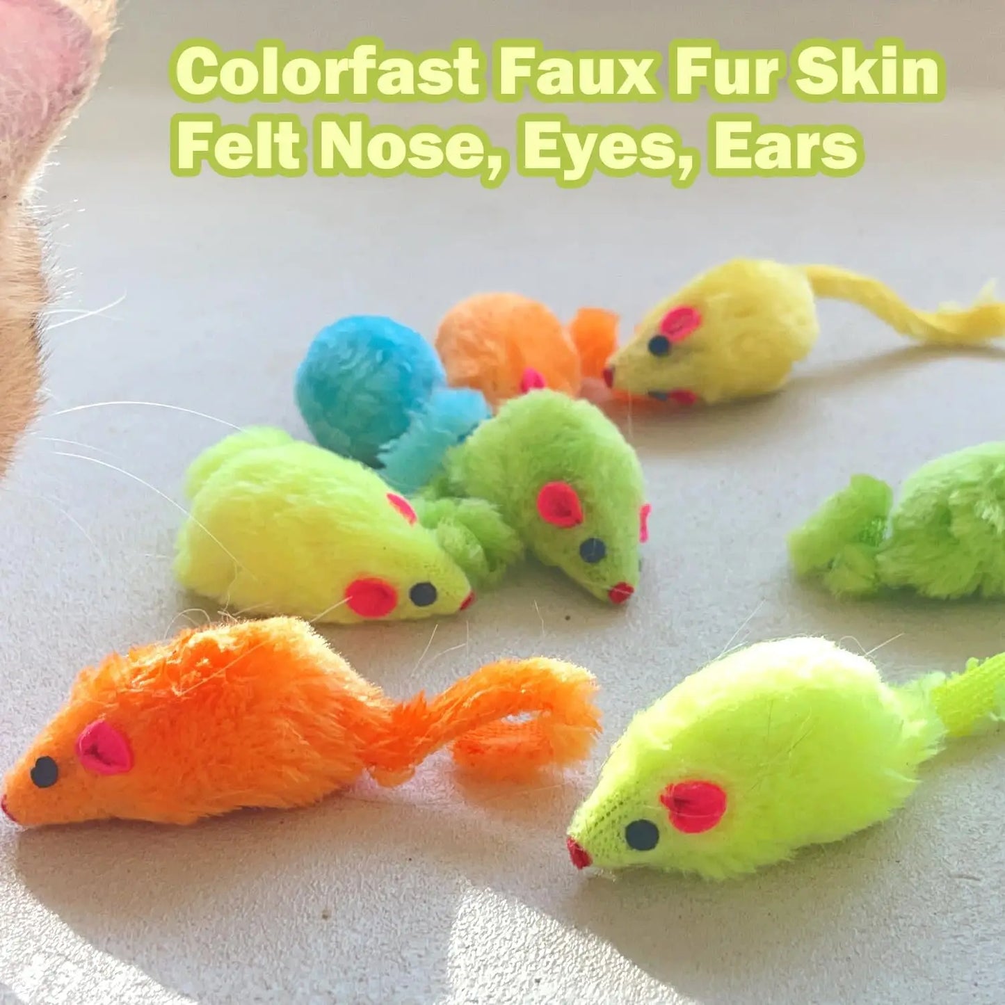 Zhejiang Catnip Faux Fur Cat Mouse Toys 12 Pack Bundle
