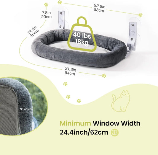 MEWOOFUN Foldable Cat Window Perch With Strong Suction Cups