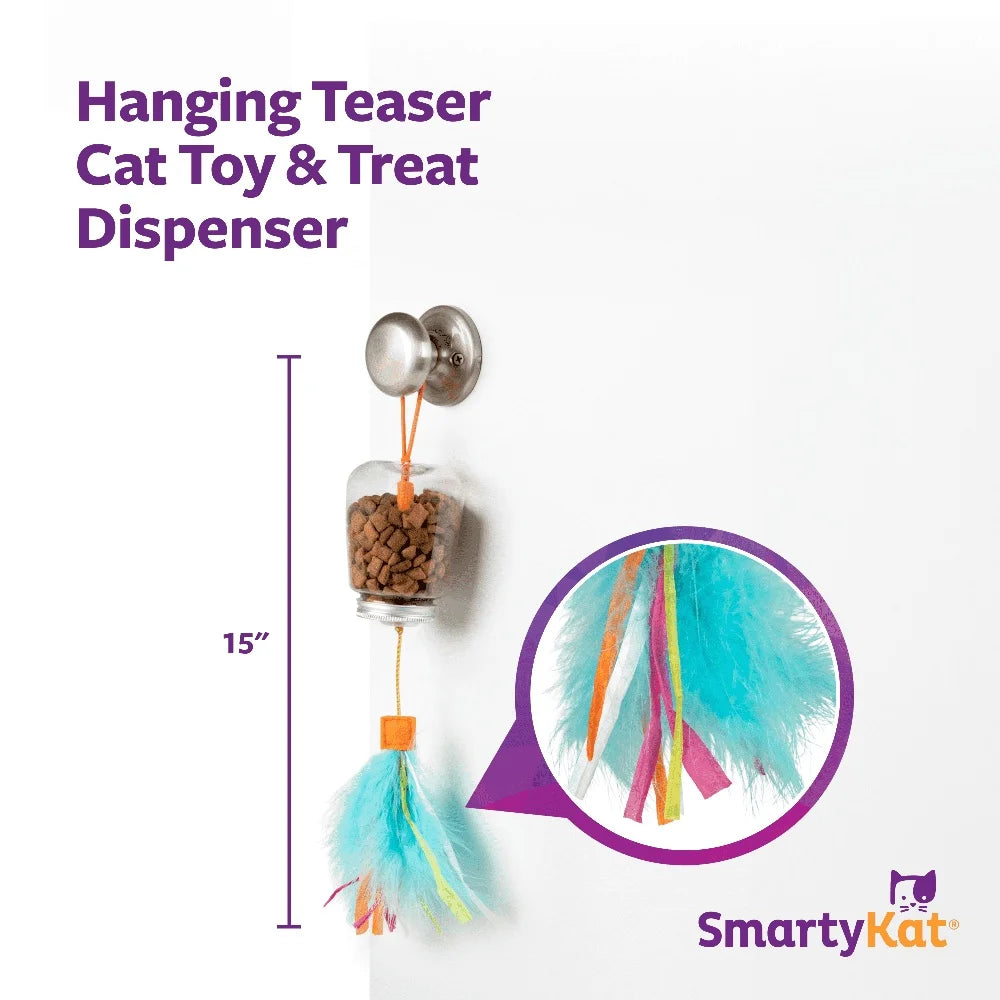 XMSJCN Interactive Cat Toy Treat Dispenser Feathers