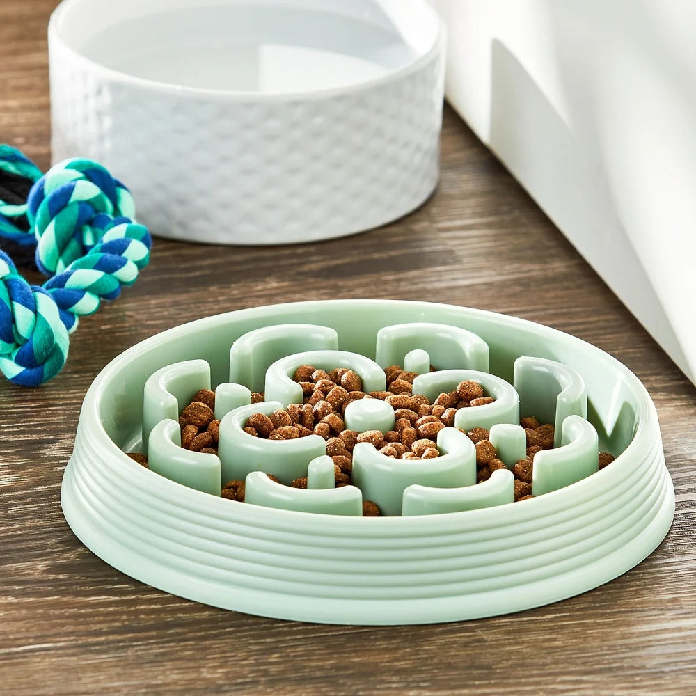4 Pack Slow Feed Dog Bowls Maze Design Non-Slip Durable and Dishwasher Safe