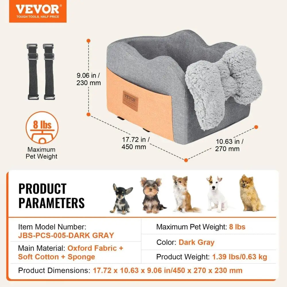 Dog Car Seat Booster for Small Dogs Up to 8 Pounds with Waterproof Design