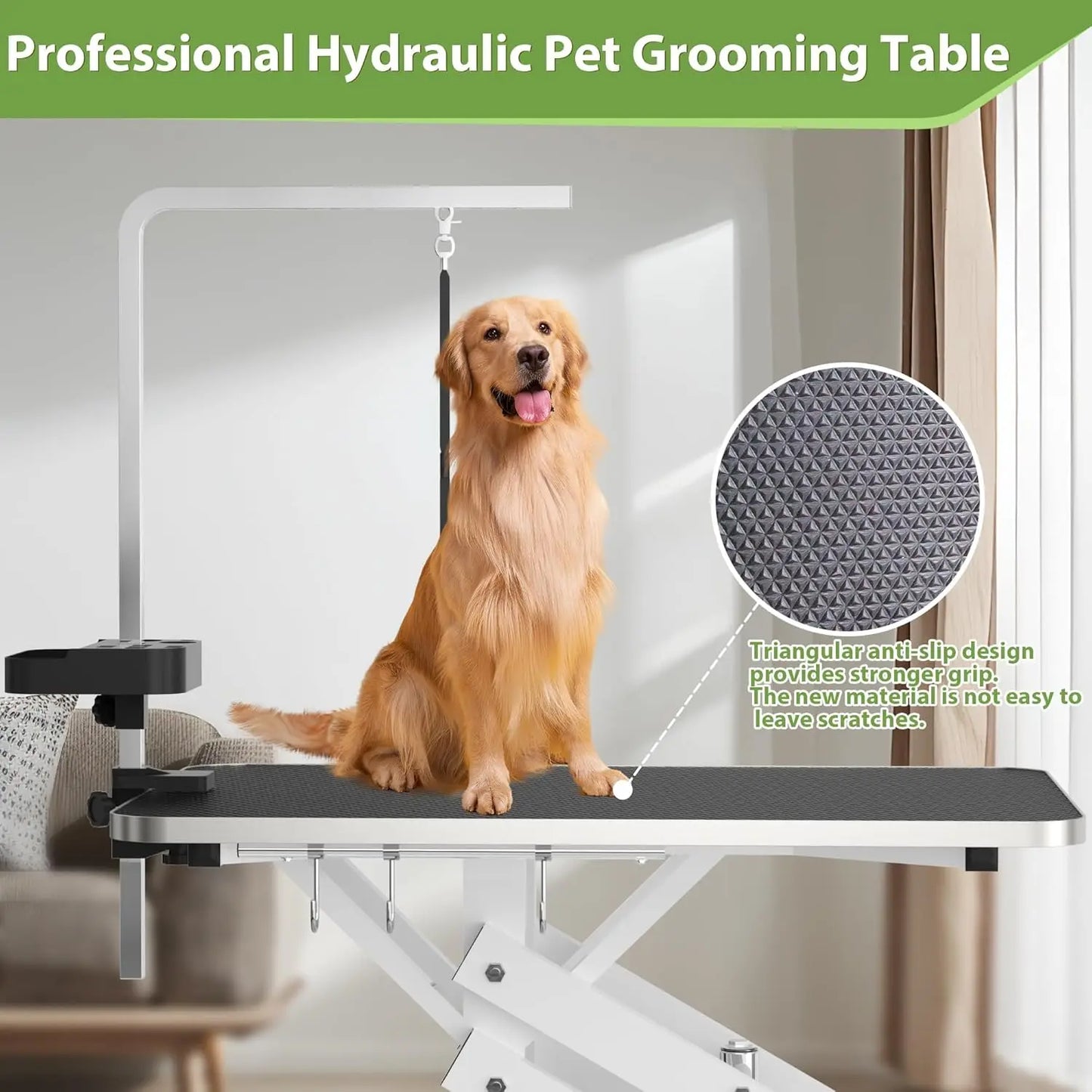 Hydraulic Pet Grooming Table with Anti-Static Top Heavy Duty Z-Lift Design