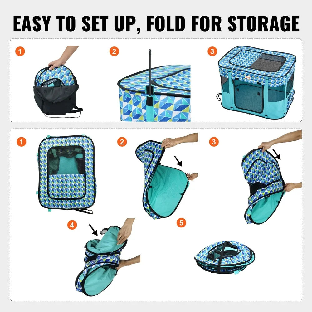 DUTRIEUX Portable Foldable Pet Playpen Indoor Outdoor Use