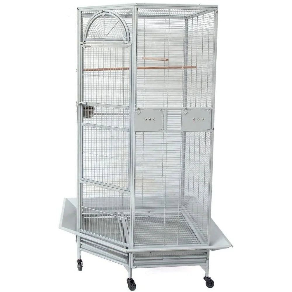 XMSJ Corner Bird Cage With Large Access Door Removable Tray