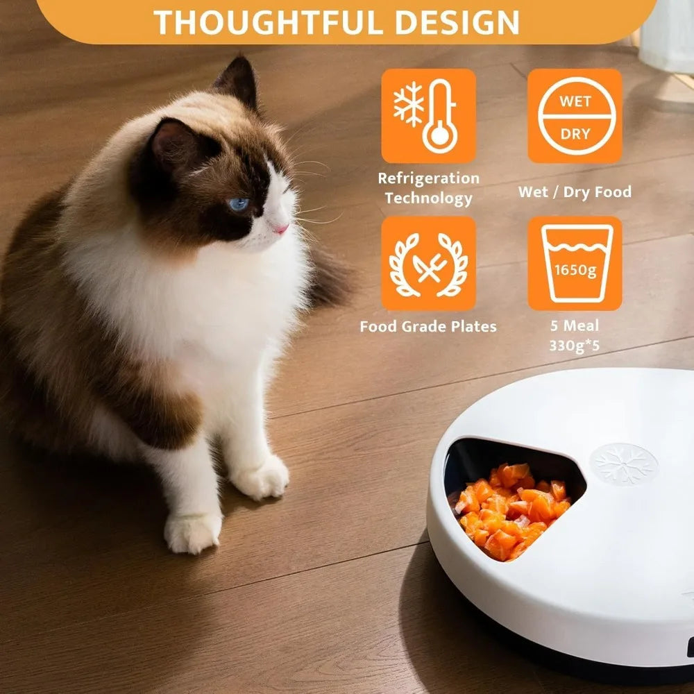 Hign Concerned Cat Wet Food Auto Feeder With Cooling Timer
