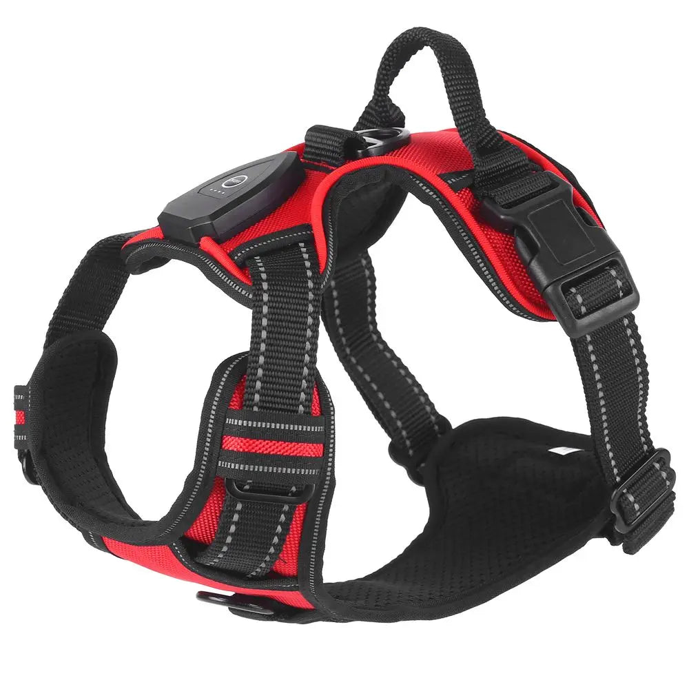 HunanHign-concerned LED Light Up Dog Harness With Handle
