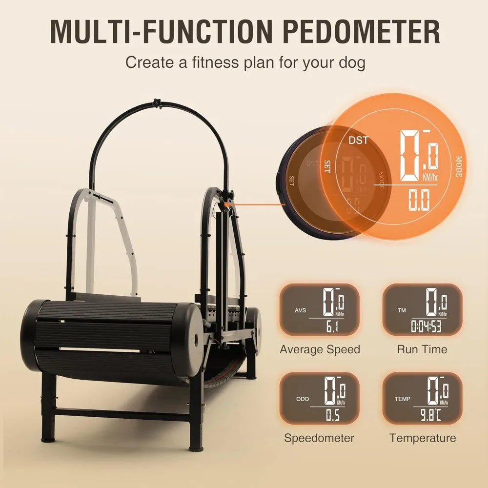 Dog Treadmill for Medium and Large Dogs with Adjustable Ramp and Pedometer