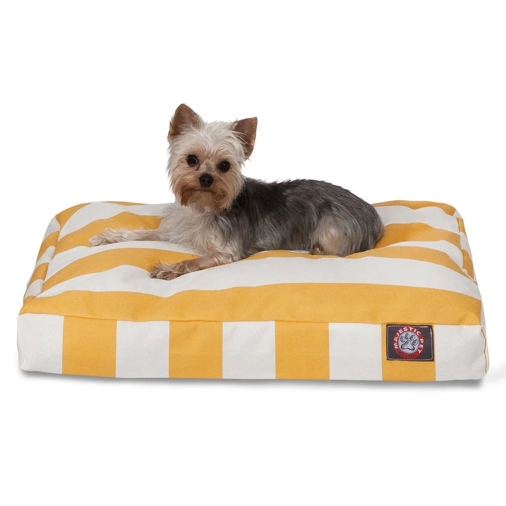 Removable Cover Rectangle Dog Bed Soft Plush Easy Clean Cozy Pet Crate Bed