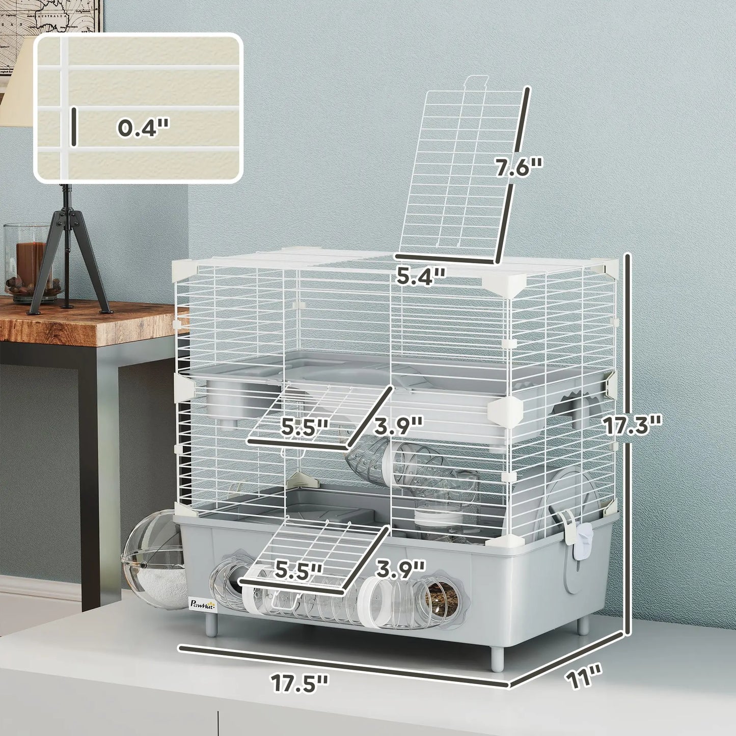 Hunan Two Tier Hamster Cage With Water Bottle Extras Kit