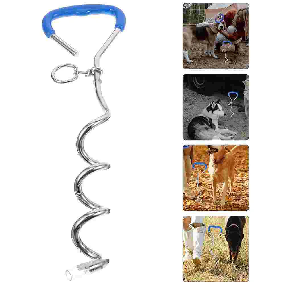 Heavy Duty Metal Spiral Dog Tie Out Stake for Large Dogs Camping and Garden