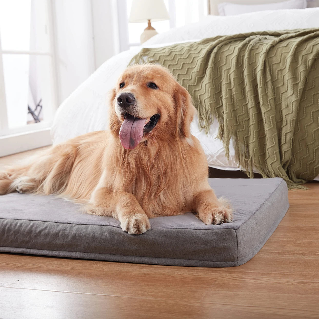 Orthopedic Waterproof Dog Bed with Removable Cover and Anti-Slip Bottom