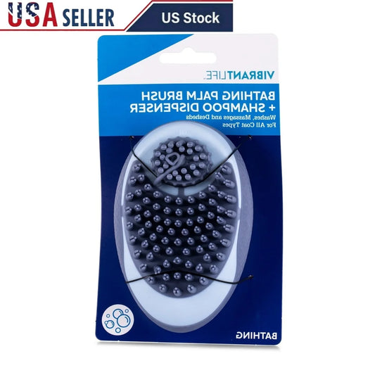 XMSJH Ergonomic Dog Brush Shampoo Dispenser Bath Tool