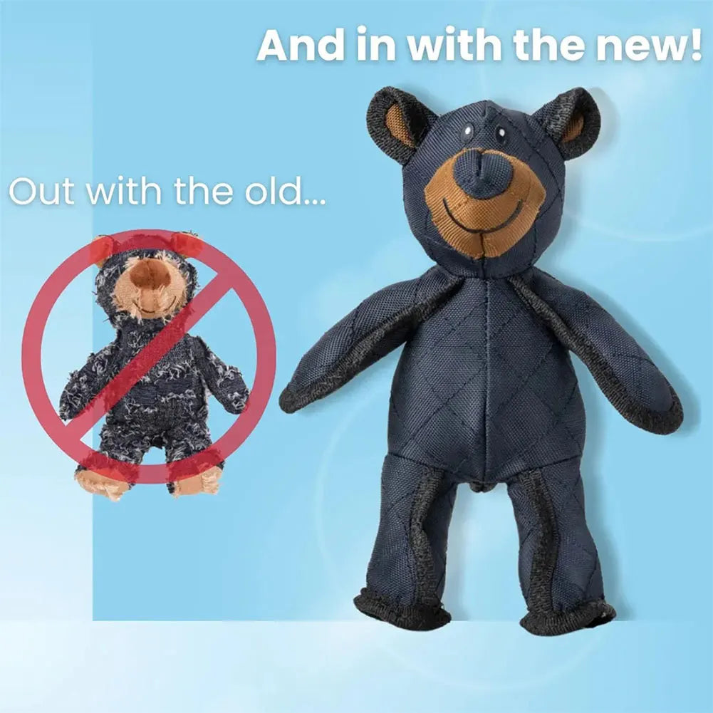 Mighty Bear Interactive Plush Dog Toy for Teeth Cleaning and Playtime Fun