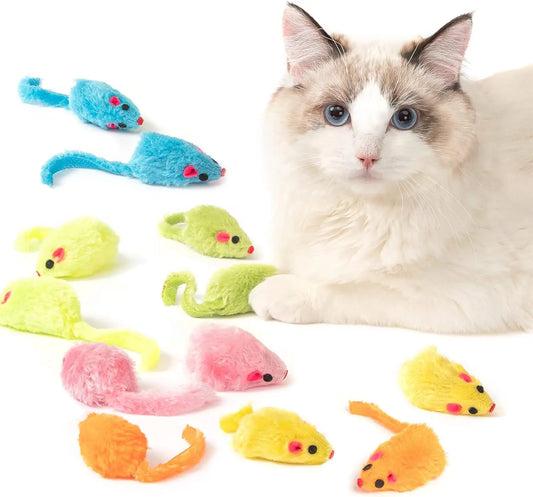 Zhejiang Catnip Faux Fur Cat Mouse Toys 12 Pack Bundle